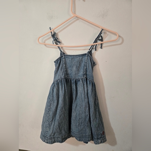 Polo Ralph Lauren Girls 4T Adjustable Spaghetti Strap Button Up Denim Dress - Picture 2 of 8